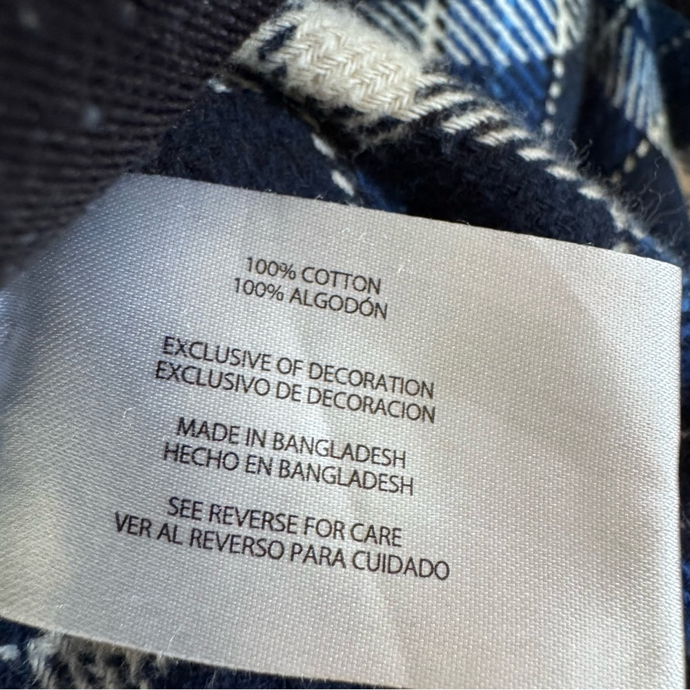 Orvis Big Bear Plaid Shacket Blue & White Button Up Sz L | Cozy Outdoor Layer - Picture 7 of 7